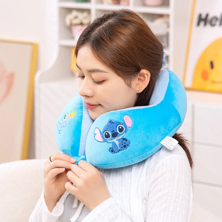 Travesseiro de Pescoço Lilo e Stitch Forma U Portátil Viagem