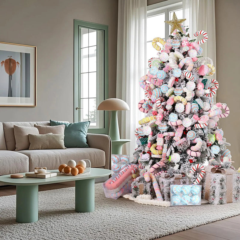 Conjunto De 6 Bolas Decorativas De Natal Arcoíris Árvore