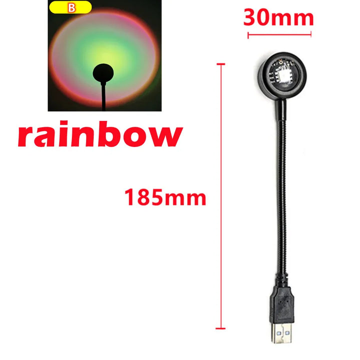 RnnTuu Led USB Pôr do Sol Lâmpada Projetor Decoração de Casa Luz Noturna Portátil Luz de Humor Para Sala de estar Fotografia de Parede Luzes de Neon by Casa Perfeita