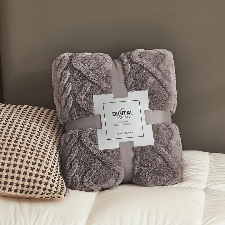 Cobertor de Flanela Coral Fofo Pelúcia Confortável Quente