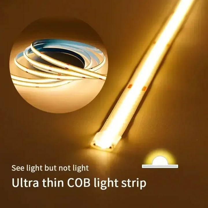 LED Strip Light Com Toque Controle Dimmer, COB Lâmpada, Alta Densidade, Fita Flexível Luzes, Decoração Do Armário, Casa, USB, RA90, 320LEDs, 5V