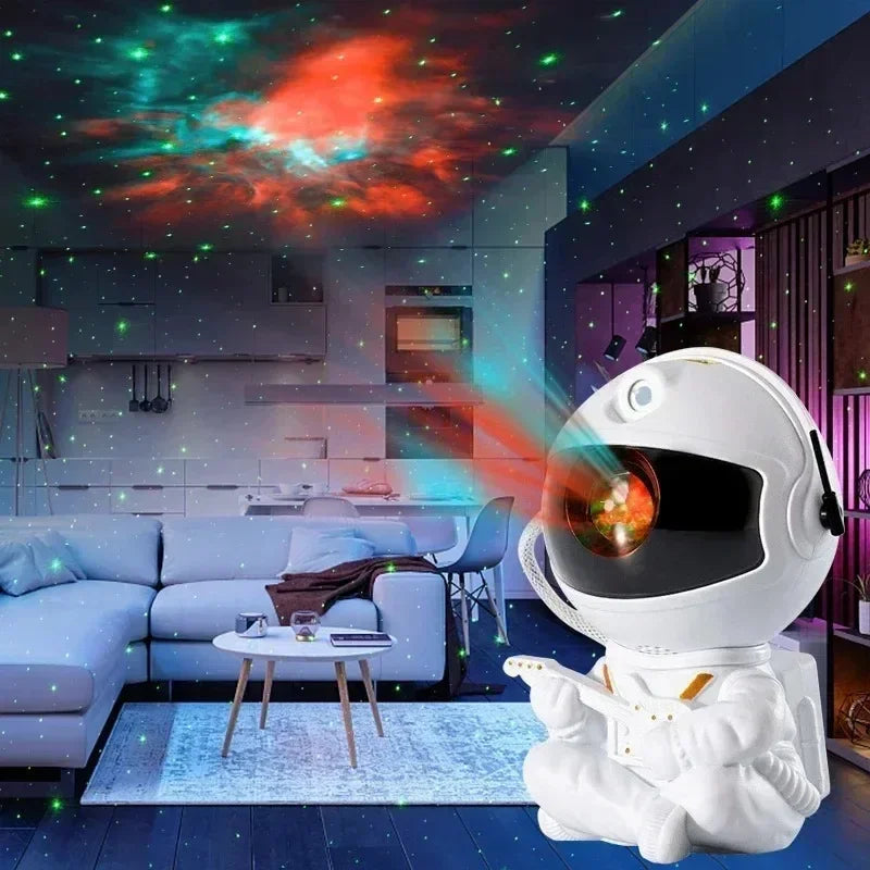 Projetor Estrela Galáxia 2025 Astronauta - Lâmpada Céu Estrelado Noturna by Casa Perfeita
