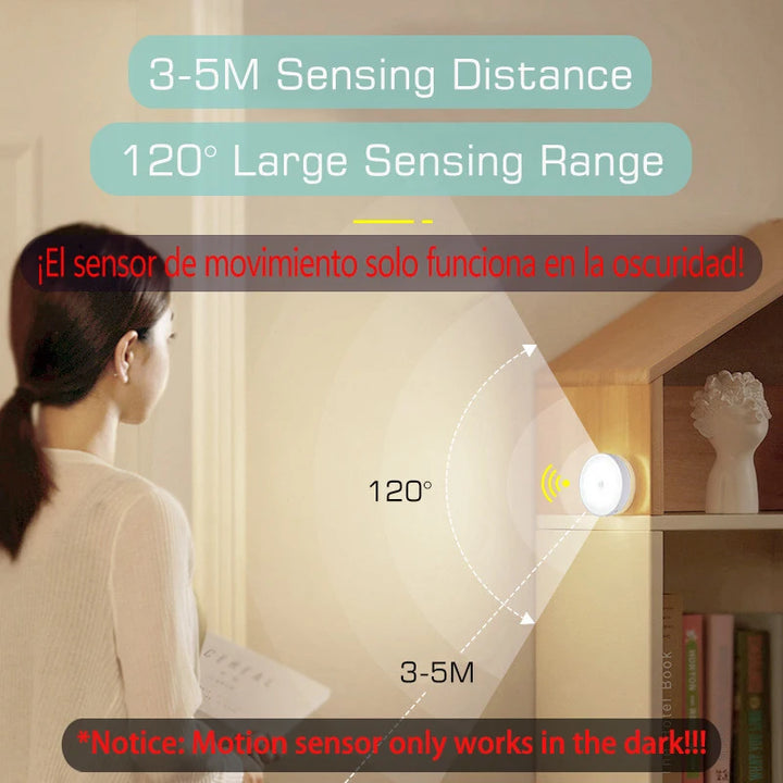 Luminária LED Noturna Recarregável com Sensor de Movimento USB