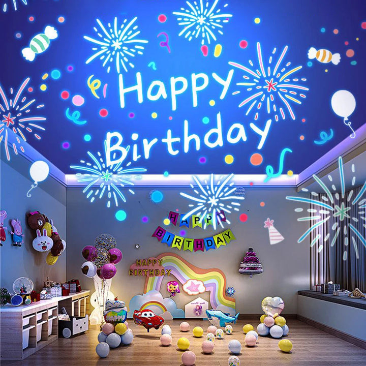 Luminária LED Giratória com Música Infantil Céu Estrelado