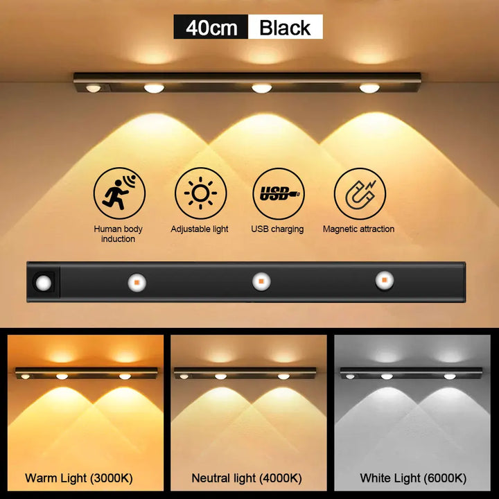 Luz LED com Sensor de Movimento Ultra Fina e Sem Fios: Iluminação Inteligente e Versátil para Cada Canto da Sua Casa!