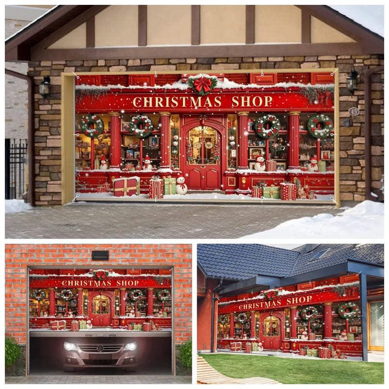 Fundo Natal Vermelho Grande Banner Pano de Fundo Papai Noel