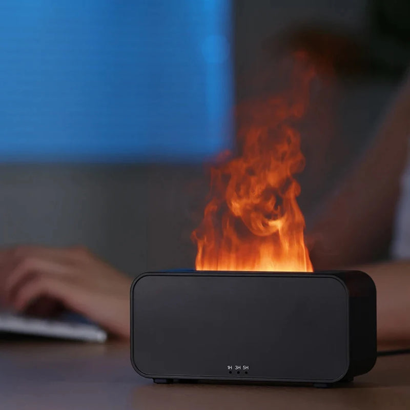 Difusor de óleo essencial, lareira chama de fogo difusor de aromaterapia 120ml umidificador de névoa fria com luz de 7 cores para casa, quarto by Casa Perfeita