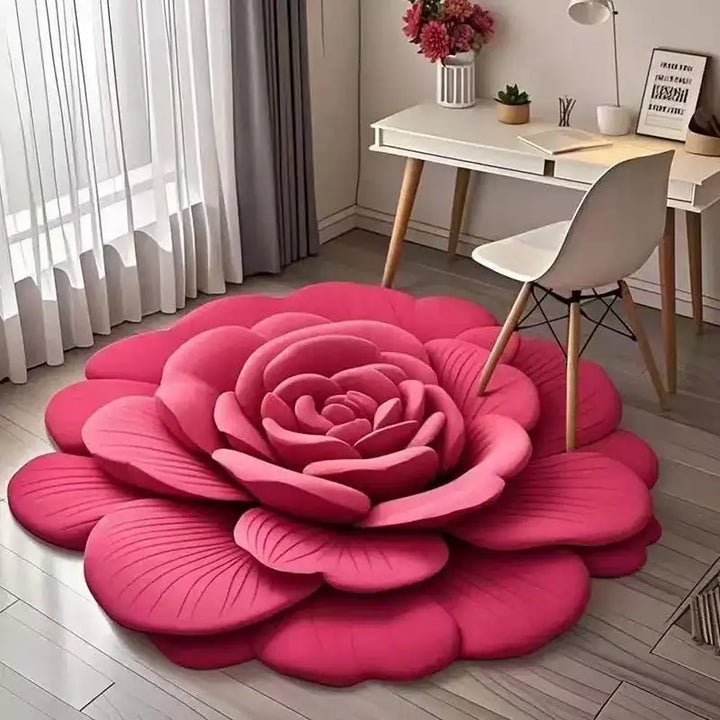 Tapete De Porta 3D Flor Fresca Padrão Alienígena Absorvente