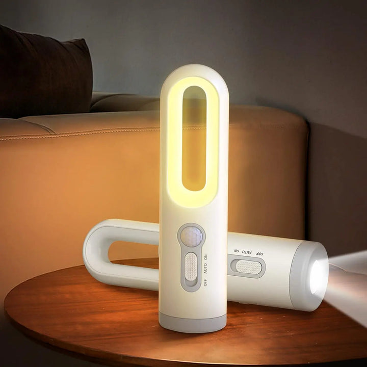 Lanterna Portátil LED 2 em 1 com Sensor de Movimento e Fotocélula - Luz Noturna para Quarto Banheiro Acampamento by Casa Perfeita