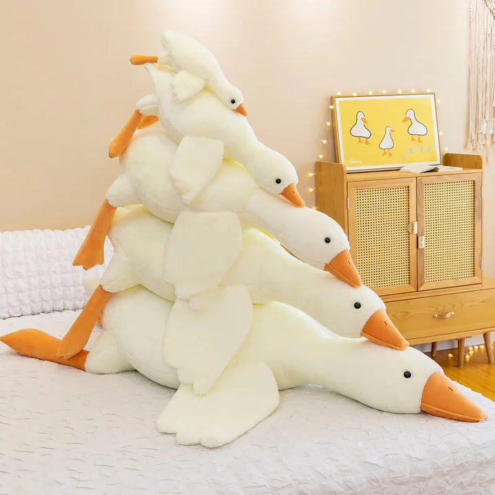 Ganso de Pelúcia Gigante 50/90/130CM | Travesseiro de Dormir, Almofada Sofá e Brinquedo Macio