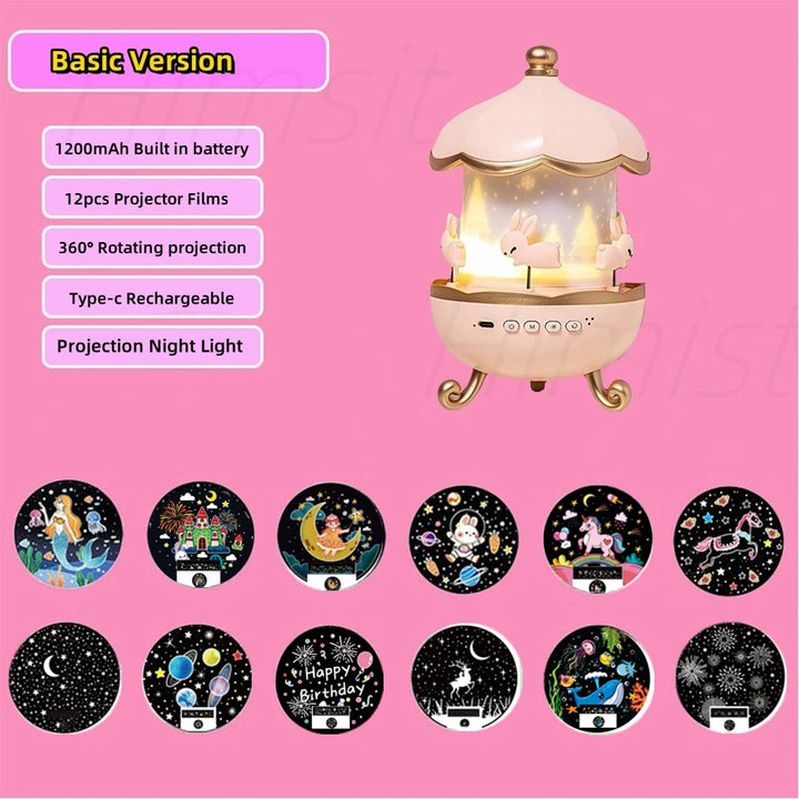 Projetor Luz Noturna Infantil Bluetooth Estrelas 21 Filmes