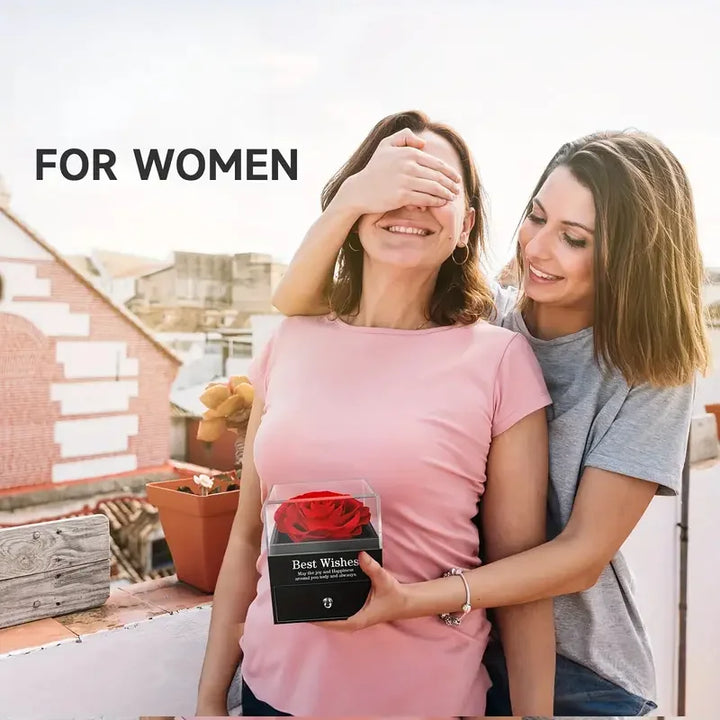 Caixa Presente Flores Artificiais Com Colar Te Amo Para Ela