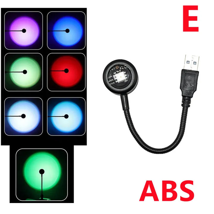 RnnTuu Led USB Pôr do Sol Lâmpada Projetor Decoração de Casa Luz Noturna Portátil Luz de Humor Para Sala de estar Fotografia de Parede Luzes de Neon by Casa Perfeita