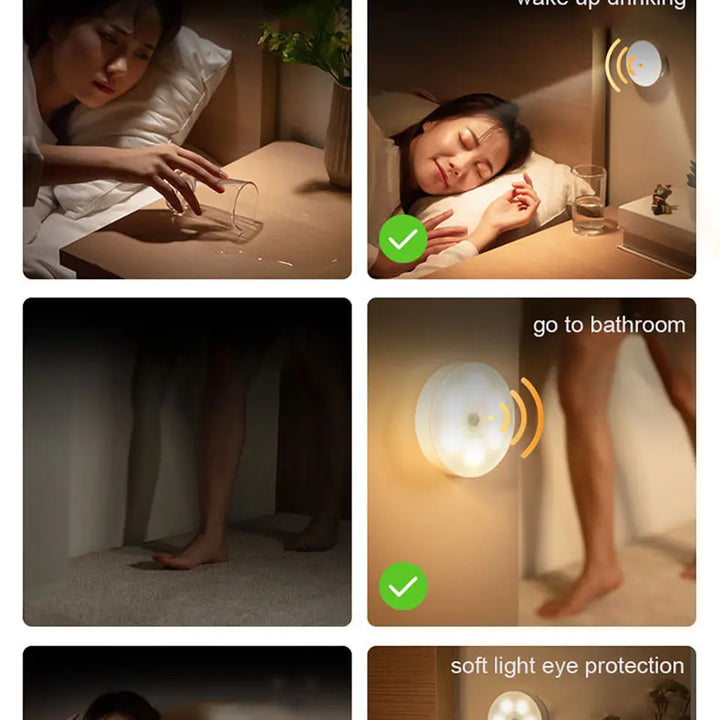 Luminária LED Noturna Recarregável com Sensor de Movimento USB