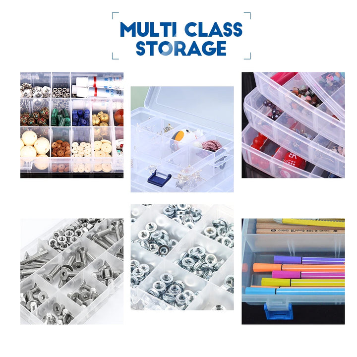 Nindejin multi grades caixa de plástico compartimento ajustável caixa organizadora de jóias eco-friendly pp transparente caixa de parafuso de jóias by Casa Perfeita