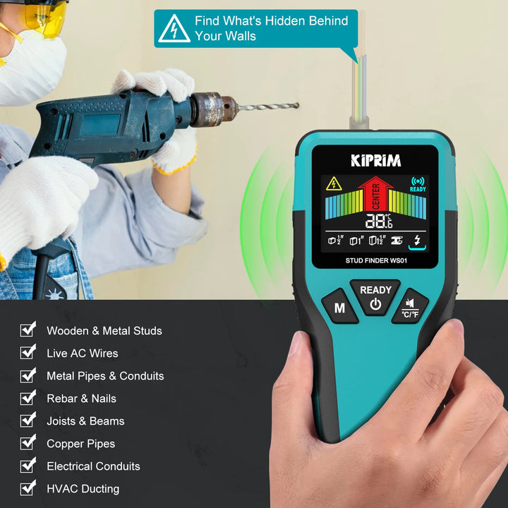 Kiprim 5 Em 1 Localizador De Pinos Madeira E Metais Parede