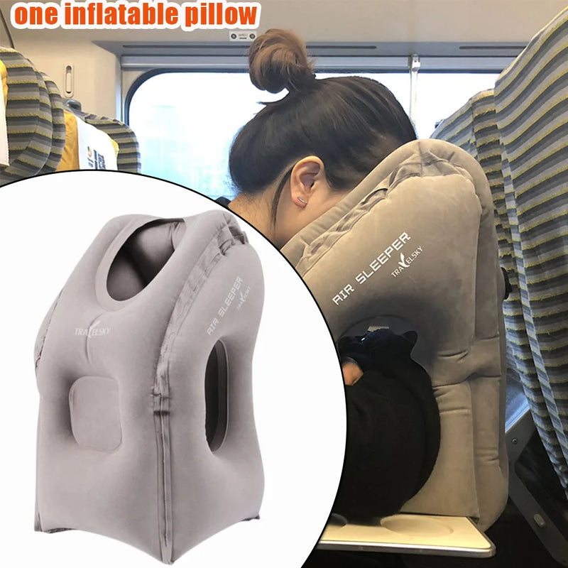 Travesseiro de Viagem Inflável Pescoço Conforto Portátil