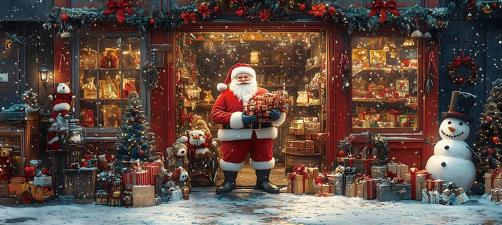 Fundo Natal Vermelho Grande Banner Pano de Fundo Papai Noel