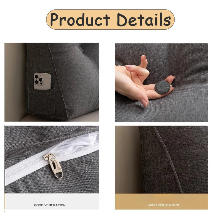 Almofada Cabeceira Europeia Travesseiro Triangular Premium