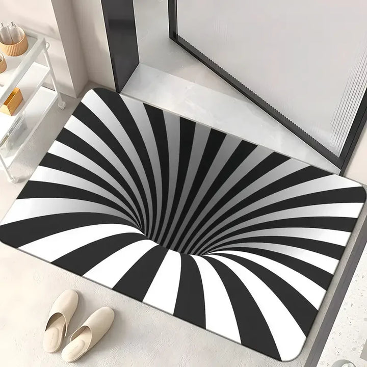Tapete Veludo 3D Ilusão Óptica Capacho Porta Entrada