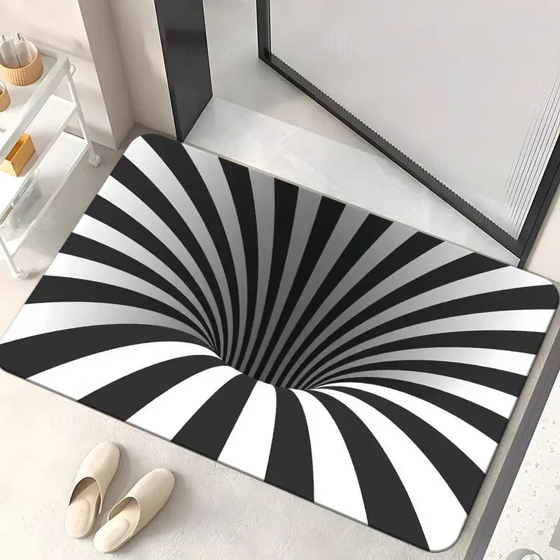 Tapete Veludo 3D Ilusão Óptica Capacho Porta Entrada