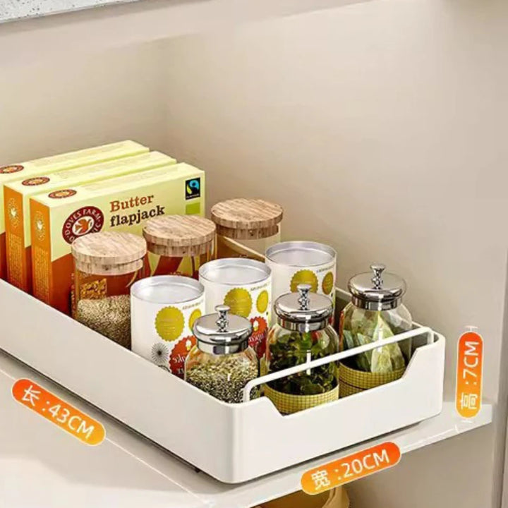 Rack de cozinha caixa de armazenamento tempero rack sob pia pull-out armário profundo slide rail cesta prateleiras prateleira flutuante by Casa Perfeita