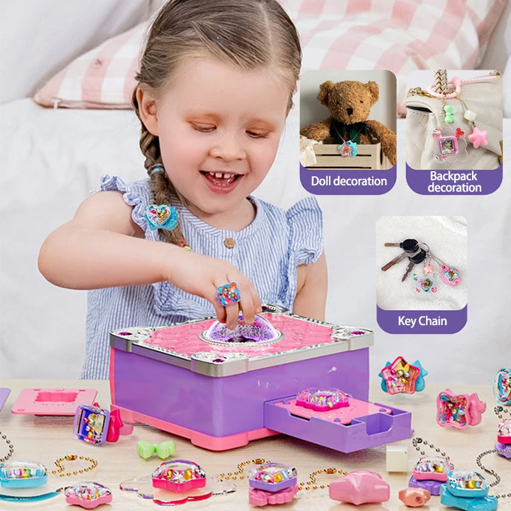 Kit Joias DIY Crianças Anéis Adesivos Estimula Criatividade