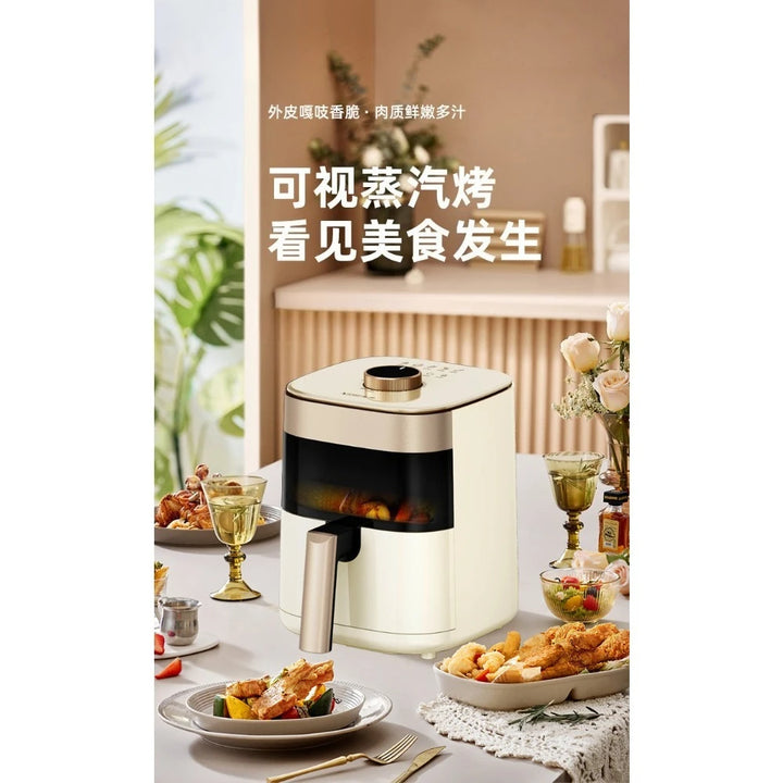 Fritadeira de ar - Fritadeira de grande capacidade de 5L para uso doméstico, máquina de cozimento inteligente, fritadeira elétrica multifuncional, forno