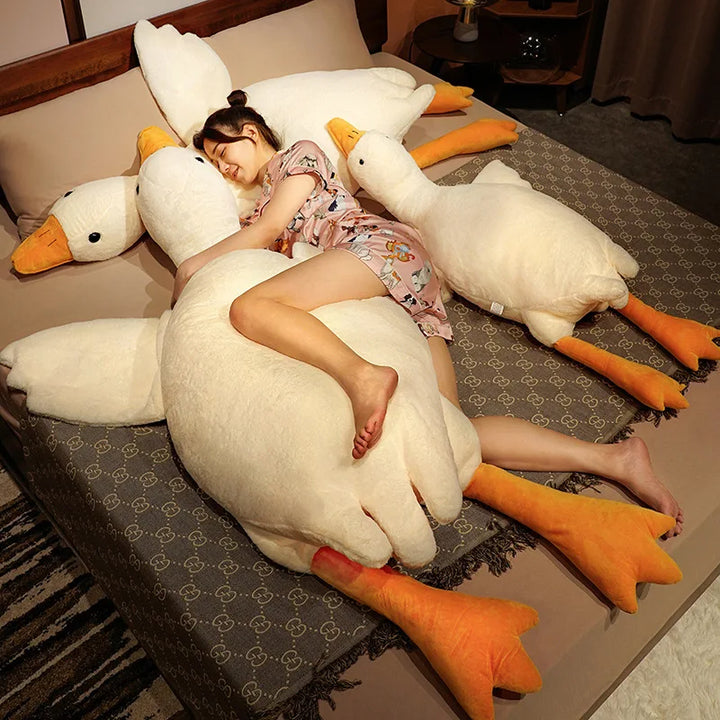 Ganso de Pelúcia Gigante 50/90/130CM | Travesseiro de Dormir, Almofada Sofá e Brinquedo Macio