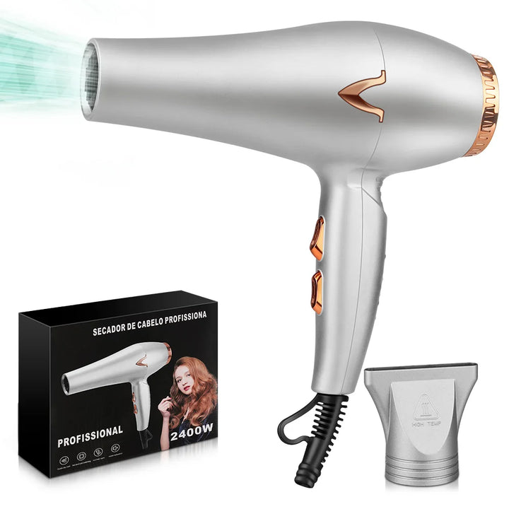 Secador de Cabelo Profissional 2400W: Íons, Infravermelho - Secagem Ultra Rápida e Cabelos Deslumbrantes!