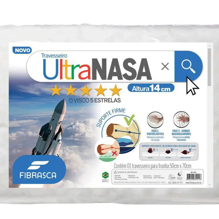 Travesseiro Nasa Fibrasca Viscoelástico Dupla Face Ultra