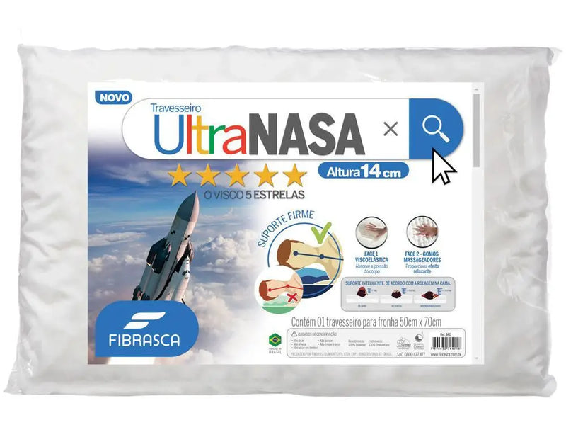 Travesseiro Nasa Fibrasca Viscoelástico Dupla Face Ultra
