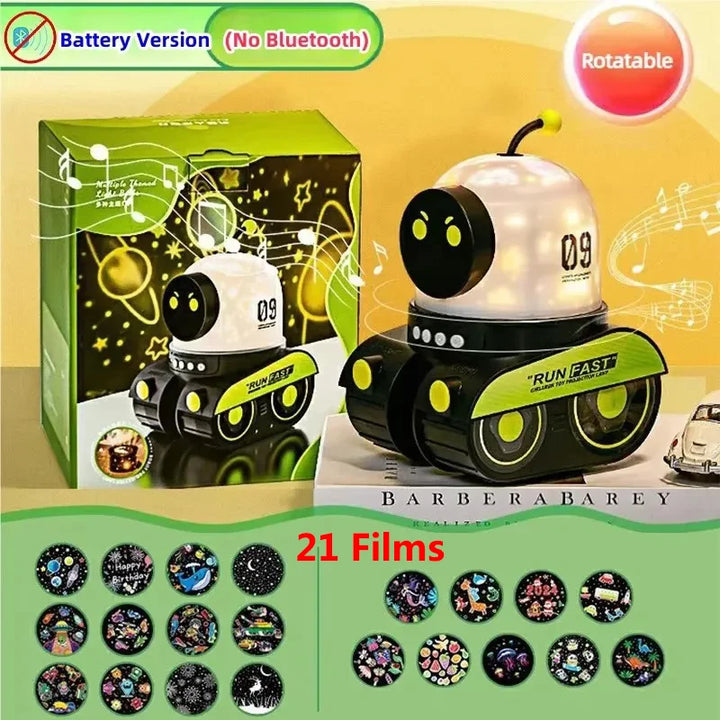 Luminária LED Giratória com Música Infantil Céu Estrelado