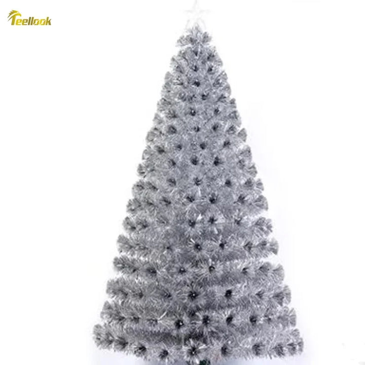 Árvore Natal Prata Luz Fibra