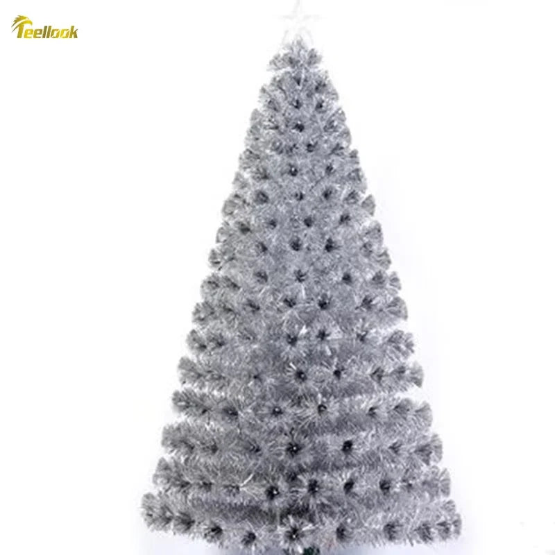 Árvore Natal Prata Luz Fibra