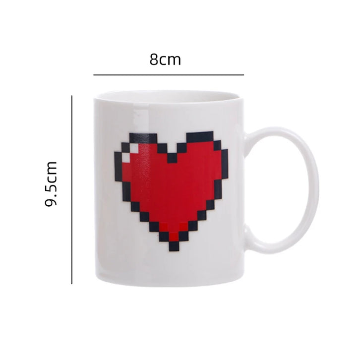Caneca Mágica 330ml - Cerâmica Que Muda de Cor - Presente Criativo Namorados