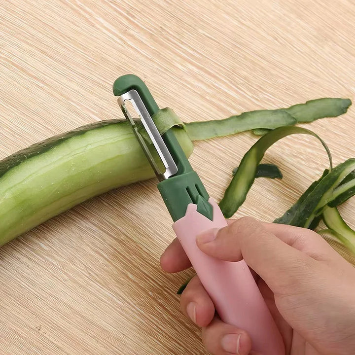 Faca de frutas multiuso 2 em 1, faca de descascar frutas de ponta dupla, dormitório, ferramenta de descascar multiuso by Casa Perfeita