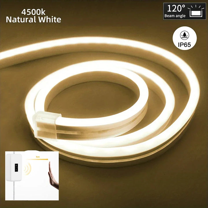 Sensor de movimento neon led luz tira usb interruptor regulável sinal de néon flexível corda de silicone toupe à prova dwaterproof água para casa decoração ao ar livre