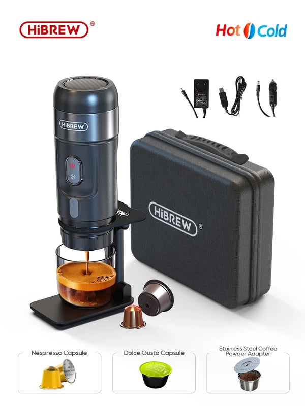 Hibrew máquina de café portátil para carro e casa, dc12v máquina de café expresso caber nexpresso dolce pod cápsula café em pó h4a by Casa Perfeita