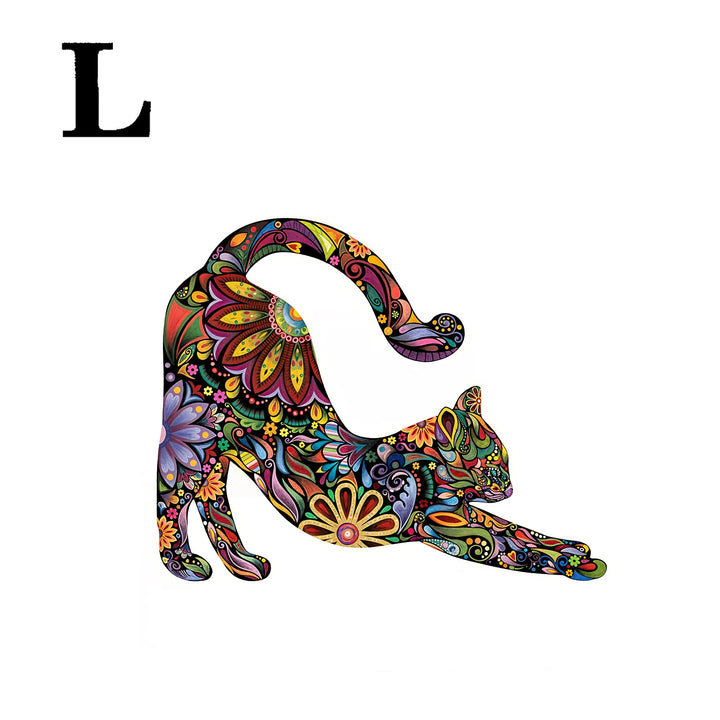 Quebra Cabeça De Madeira Exclusivo Flores E Gatos Adultos