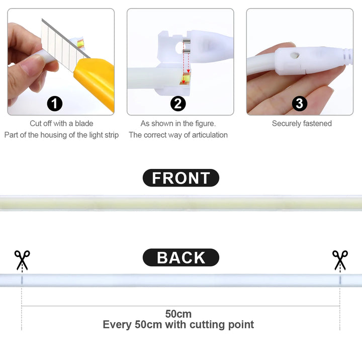 Fita De LED COB 288 LEDs Por M 110 220V CRI RA90 Ao Ar Livre