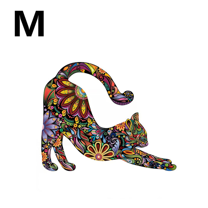 Quebra Cabeça De Madeira Exclusivo Flores E Gatos Adultos