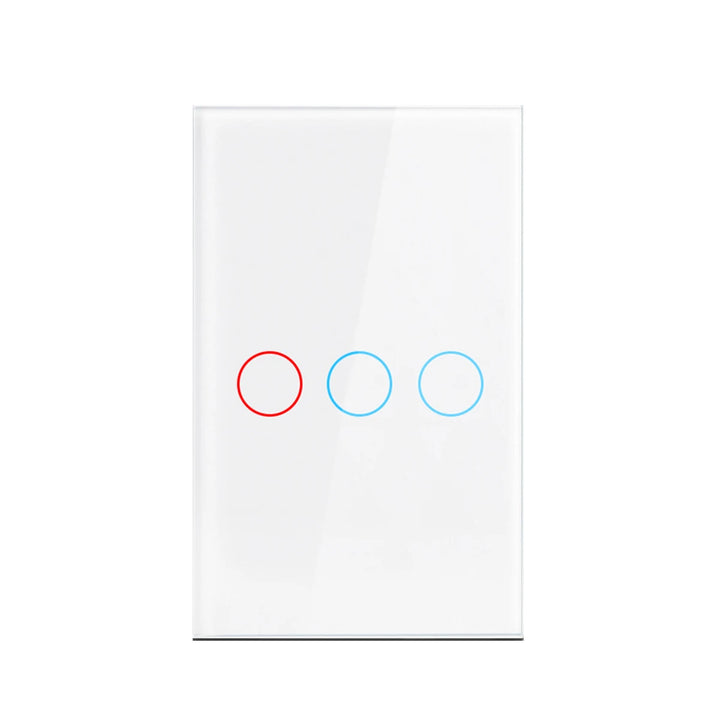 AC100-240 interruptor de toque alimentação led painel interruptores luz parede temperado preto branco cristal vidro 1/2/3 gang interruptor
