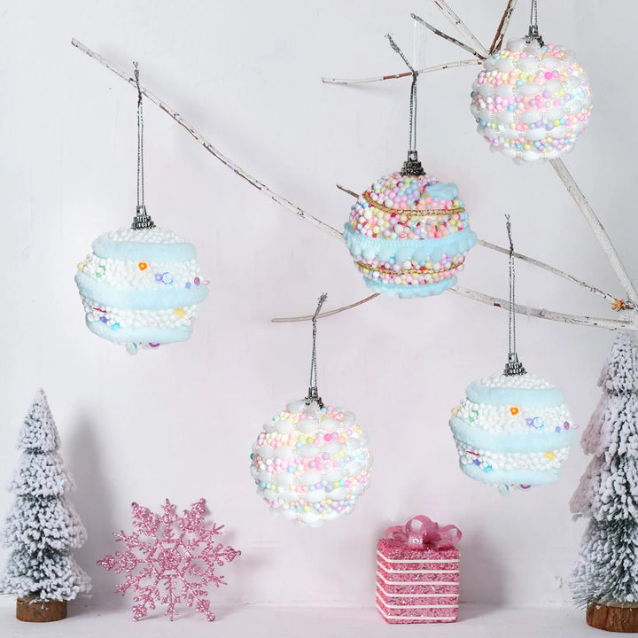 Conjunto De 6 Bolas Decorativas De Natal Arcoíris Árvore