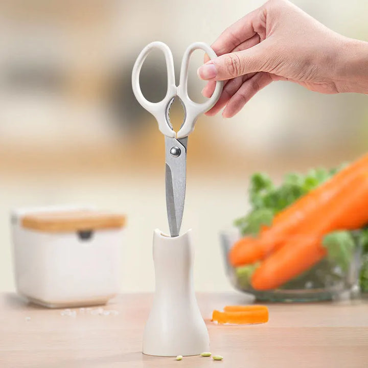 Tesouras de cozinha multiuso, tesoura 2 em 1 de aço inoxidável com descascador de vegetais para ervas, frango, peixe, máquina de lavar louça segura by Casa Perfeita