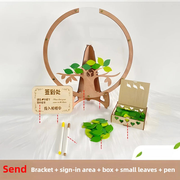 Árvore Sinal 3D Madeira Verde Para Casamentos Românticos