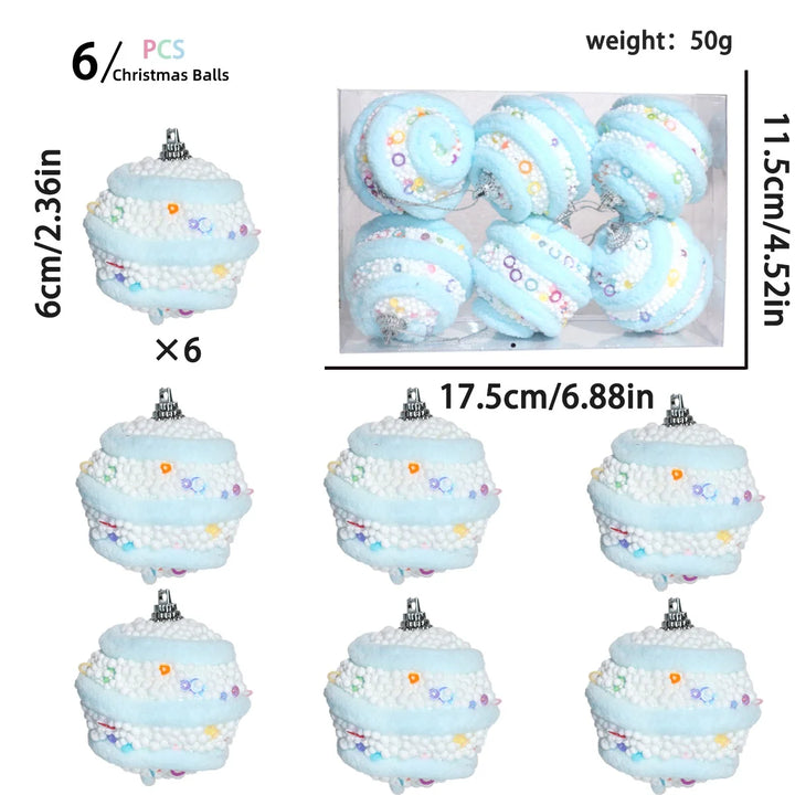 Conjunto De 6 Bolas Decorativas De Natal Arcoíris Árvore