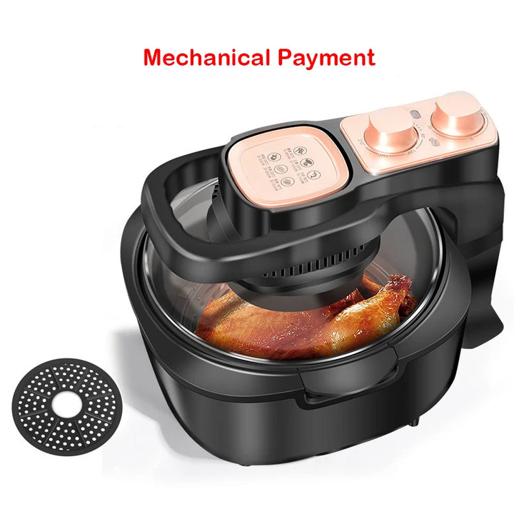 Fritadeira de ar doméstica multifuncional sem inteligência de óleo 6L Forno 220V 1100W LED Painel de toque Controle de temperatura Frittura de ar visual