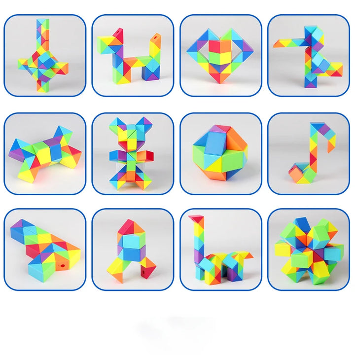 Quebra-Cabeça Mágico 24-96 Segmentos - Brinquedo Antiestresse Cores do Arco-Íris
