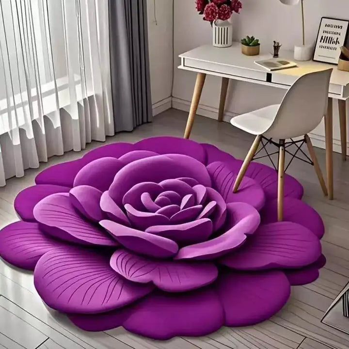Tapete De Porta 3D Flor Fresca Padrão Alienígena Absorvente